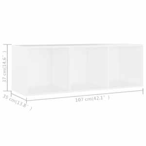 TV stolek bílý 107 x 35 x 37 cm dřevotříska - obrázek 10