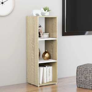 TV stolek bílý a dub sonoma 107 x 35 x 37 cm kompozitní dřevo - obrázek 4