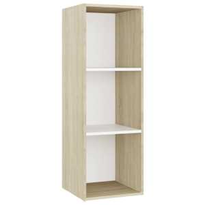 TV stolek bílý a dub sonoma 107 x 35 x 37 cm kompozitní dřevo - obrázek 6