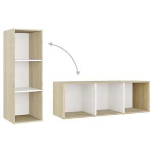 TV stolek bílý a dub sonoma 107 x 35 x 37 cm kompozitní dřevo - obrázek 7