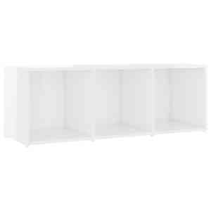 TV stolek bílý s vysokým leskem 107 x 35 x 37 cm dřevotříska - obrázek 2