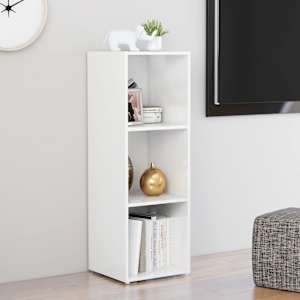 TV stolek bílý s vysokým leskem 107 x 35 x 37 cm dřevotříska - obrázek 4
