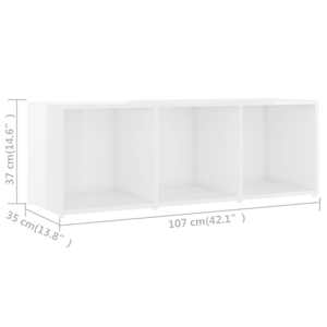 TV stolek bílý s vysokým leskem 107 x 35 x 37 cm dřevotříska - obrázek 9