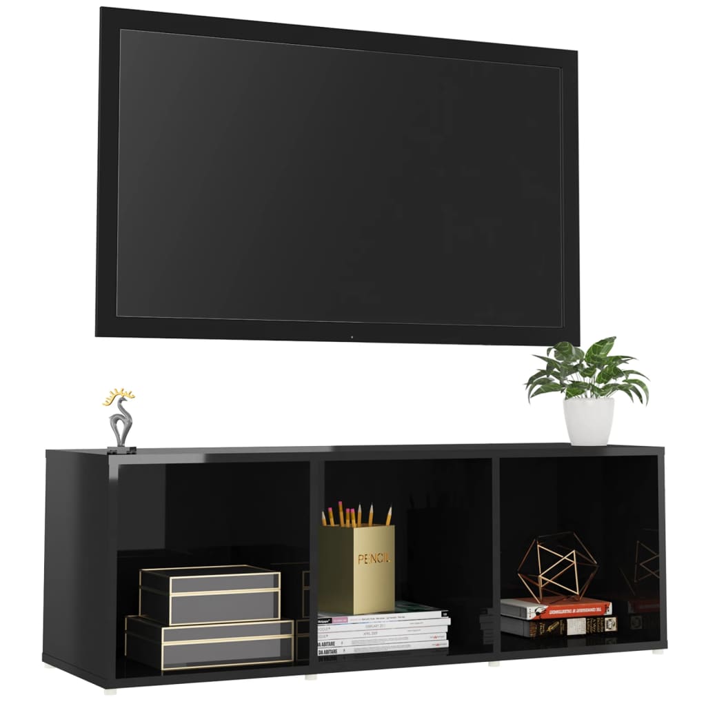 

vidaXL Tv-meubel 107x35x37 cm spaanplaat hoogglans zwart