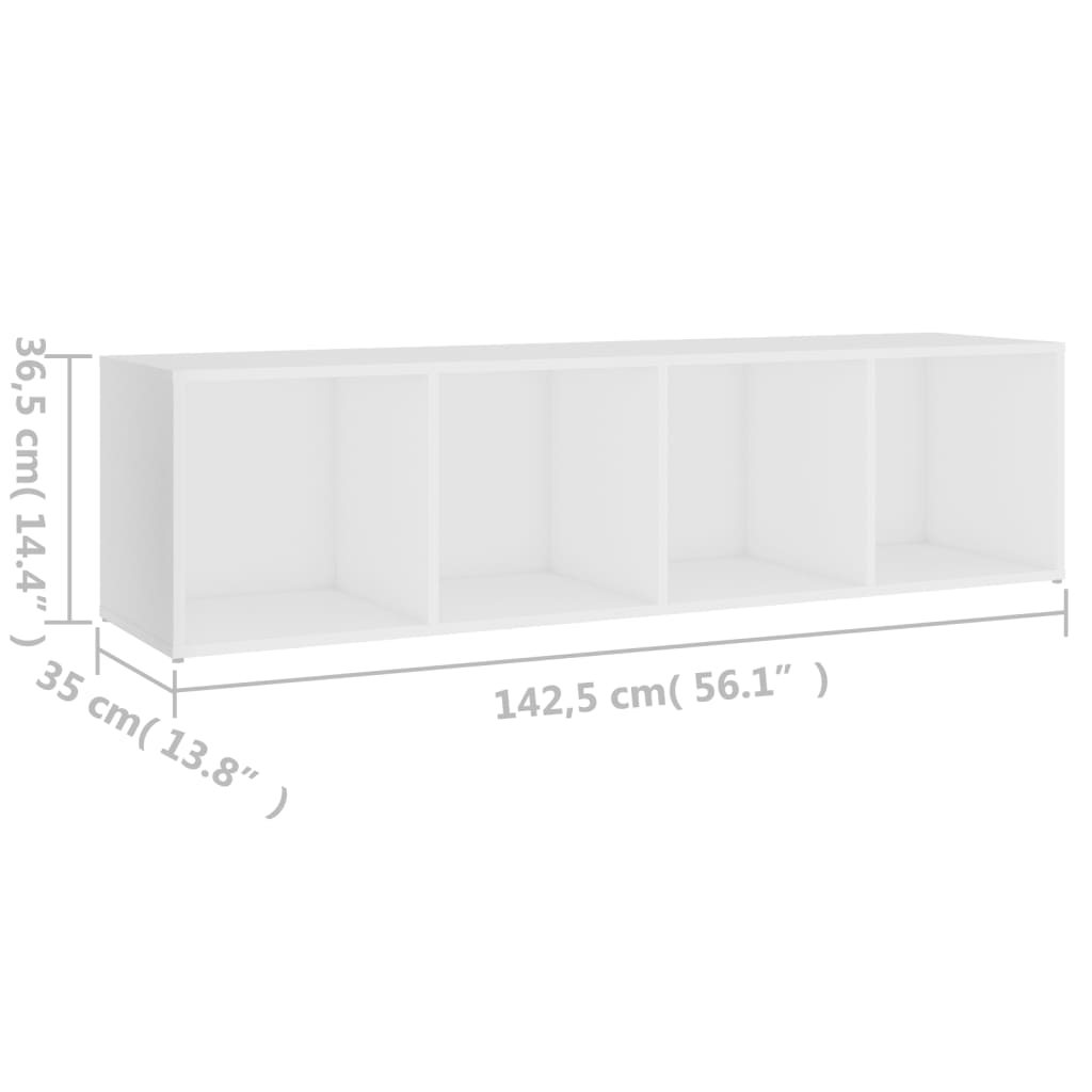 Meuble TV Blanc 142,5x35x36,5 cm Aggloméré | meublestv.fr 10