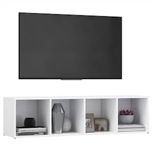 vidaXL TV spintelė, balta, 142,5x35x36,5cm, fanera