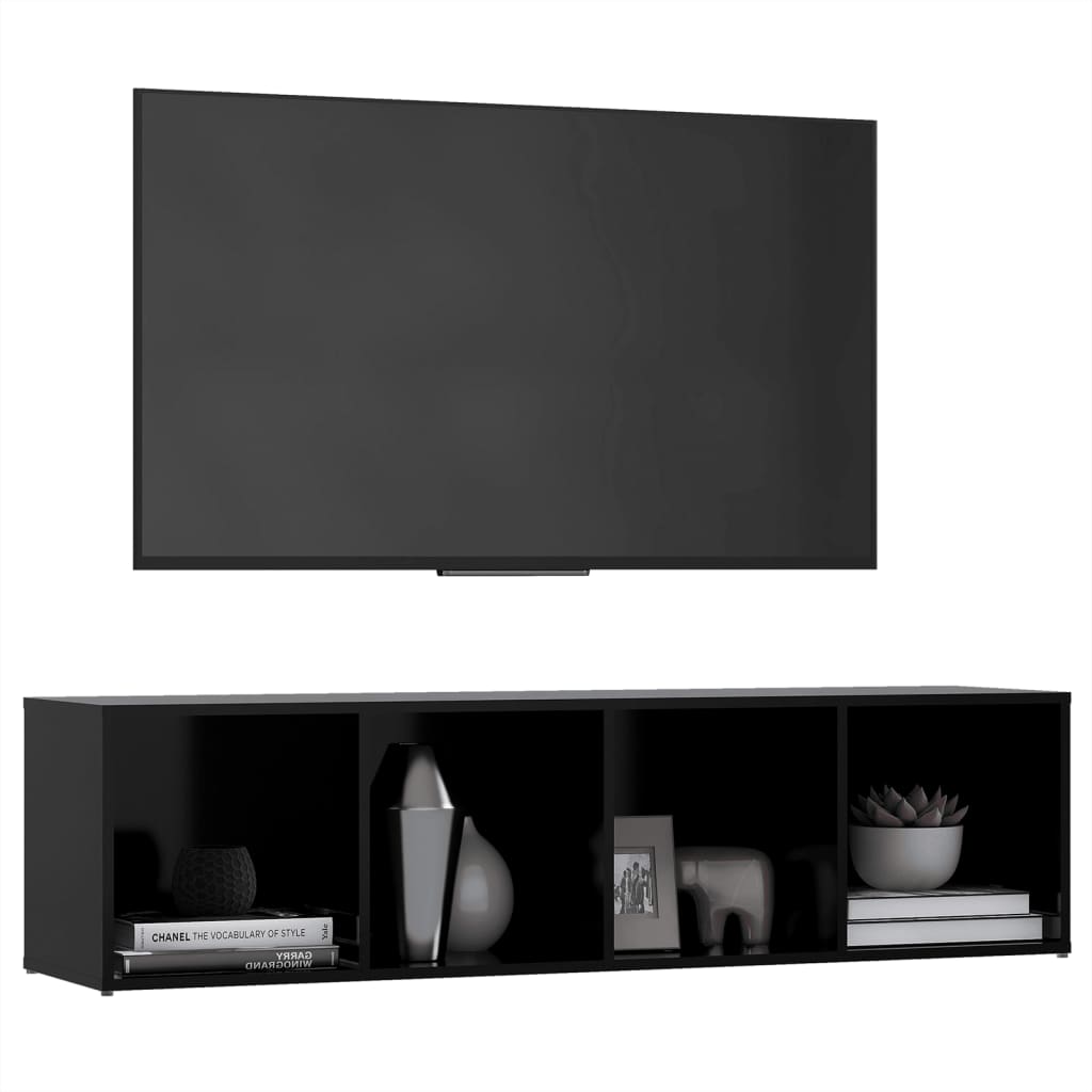 

vidaXL Tv-meubel 142,5x35x36,5 cm spaanplaat zwart