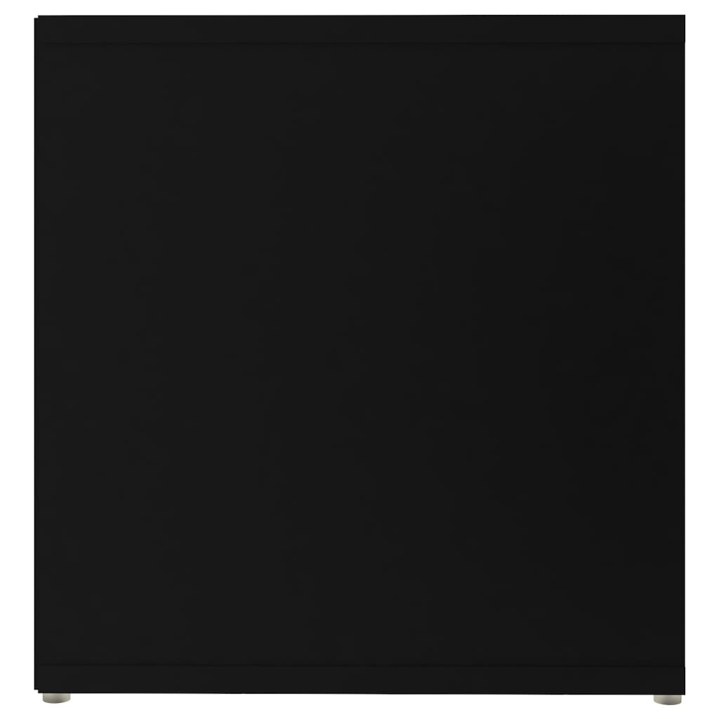 Comodă TV, negru, 142,5x35x36,5 cm, PAL