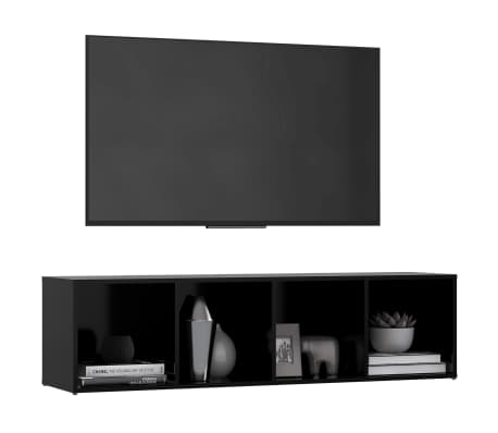 vidaXL TV Stand Black 56.1"x13.8"x14.4" Engineered Wood