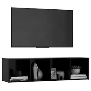 vidaXL TV spintelė, juoda, 142,5x35x36,5cm, fanera