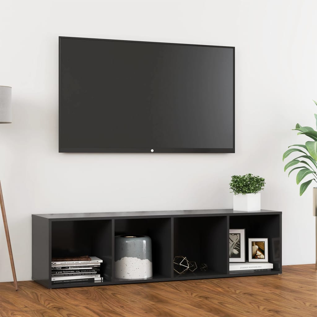 vidaXL Szafka pod TV, szara, 142,5x35x36,5 cm, materia drewnopochodny