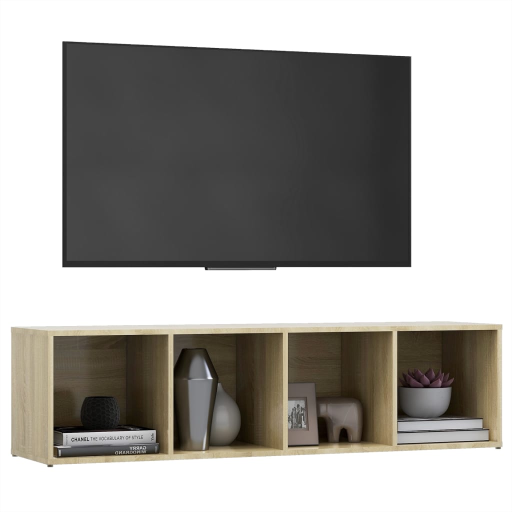 

vidaXL Tv-meubel 142,5x35x36,5 cm spaanplaat sonoma eikenkleurig