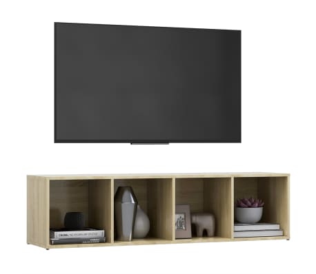 vidaXL Szafka pod TV, dąb sonoma, 142,5x35x36,5 cm