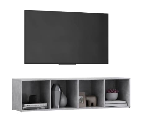vidaXL TV omarica betonsko siva 142,5x35x36,5 cm iverna plošča