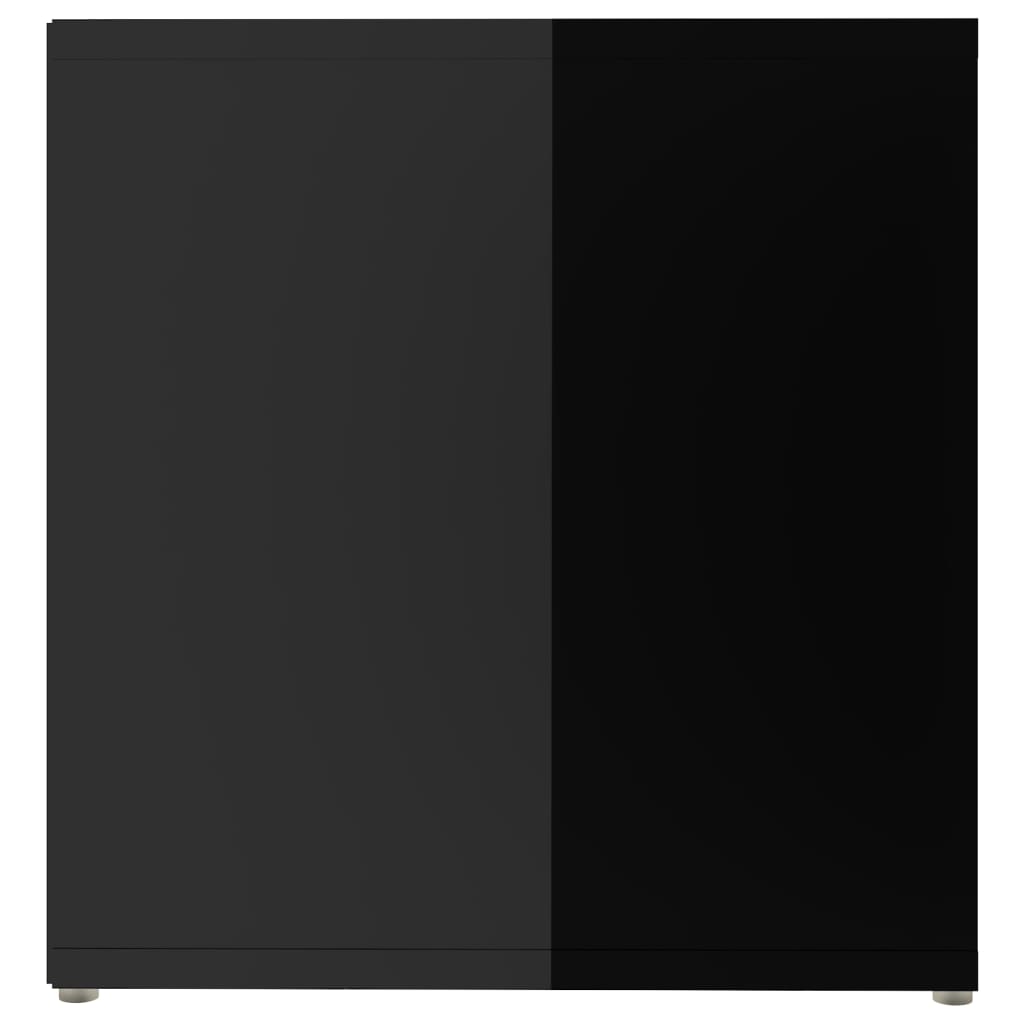 Comodă TV, negru extralucios, 142,5x35x36,5 cm, PAL