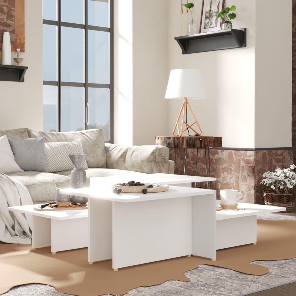 vidaXL Stoliki kawowe, 2 szt., biae, 111,5x50x33 cm