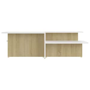 Konferenční stolky 2ks sonoma a bílé 111,5x50x33 kompozit dřevo - obrázek 4