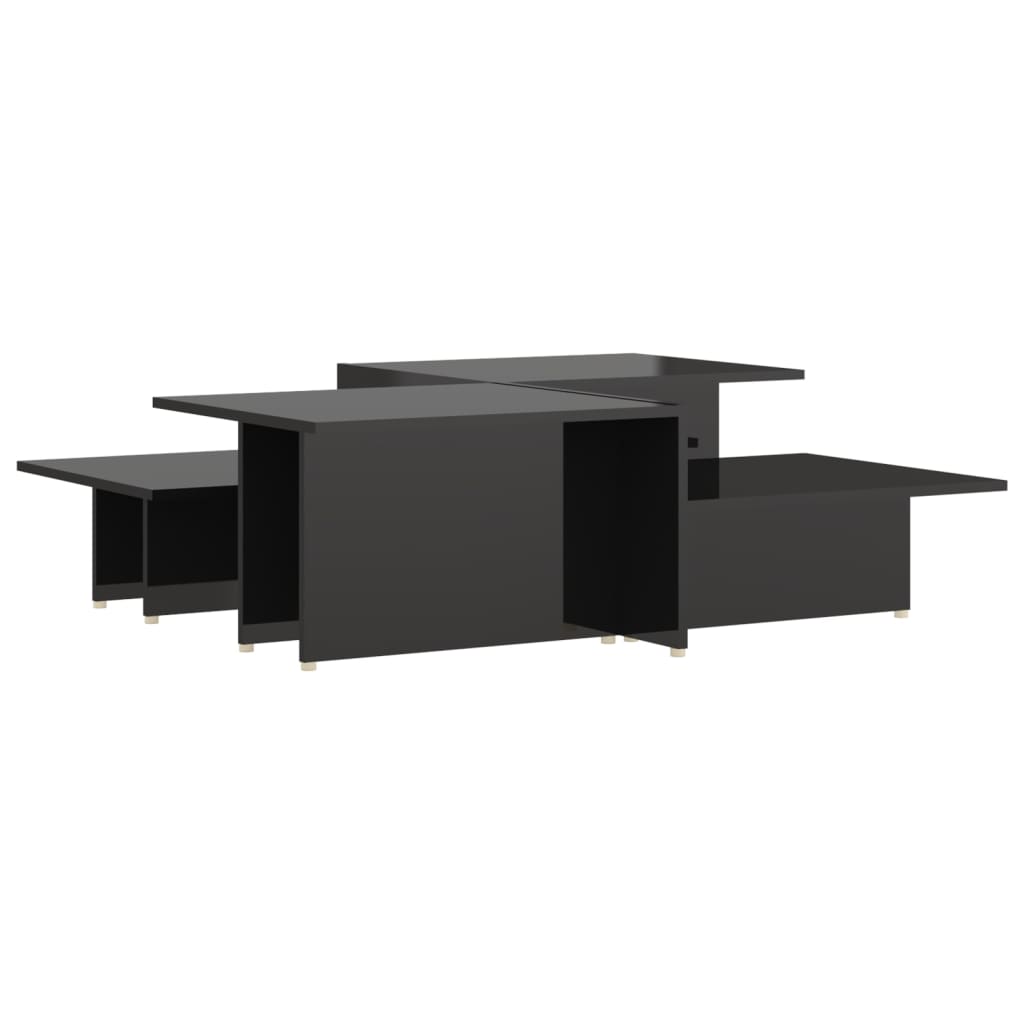 

vidaXL Coffee Tables 2 pcs High Gloss Black 43.9"x19.7"x13" Engineered Wood