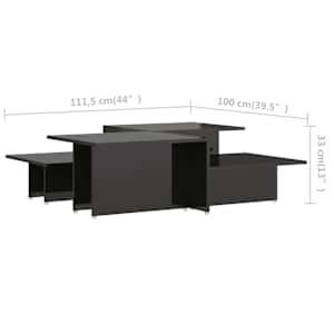 Konferenční stolky 2ks bílé s leskem 111,5x50x33 kompozit dřevo - obrázek 6