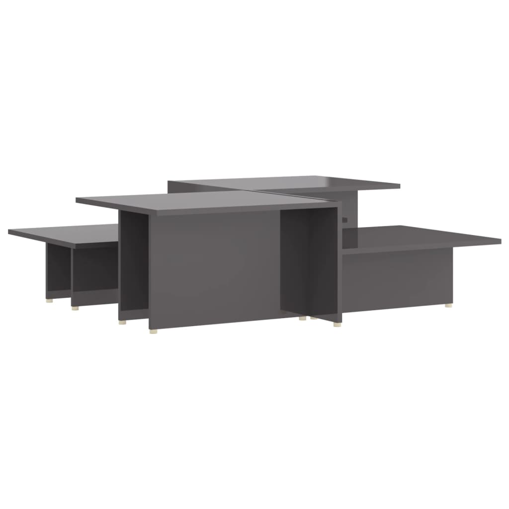 

vidaXL Coffee Tables 2 pcs High Gloss Gray 43.9"x19.7"x13" Engineered Wood
