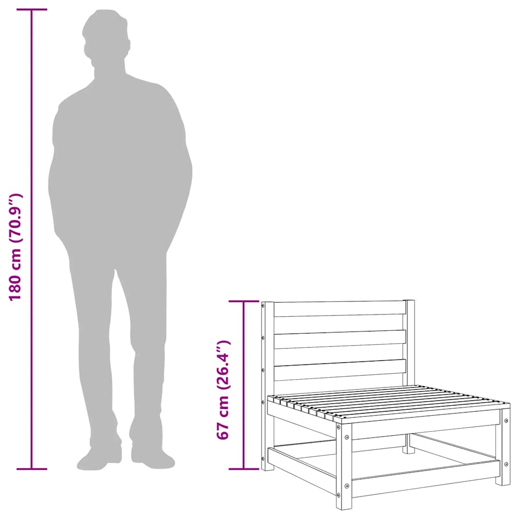 vidējais dārza dīvāns, pelēks, priedes masīvkoks