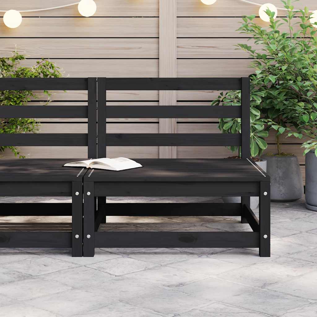 Thumbnail - vidaXL Garten-Mittelsofa Schwarz Massivholz Kiefer