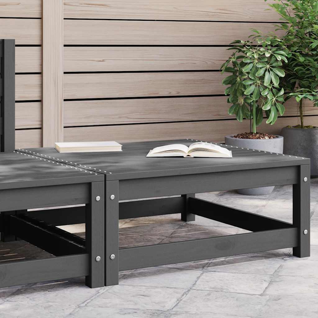 

vidaXL Tuinvoetenbank 70x70x30 cm massief grenenhout grijs