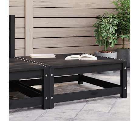 vidaXL Footstool | Black | Solid pinewood | 70x70x30 cm | Modular | Footstool