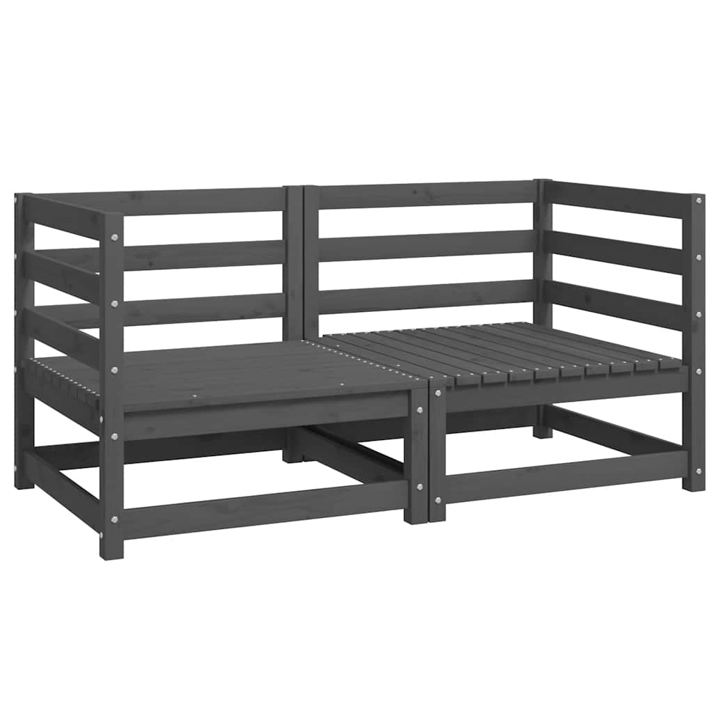 Thumbnail - vidaXL Garten-Ecksofas 2 Stk. Grau Massivholz Kiefer