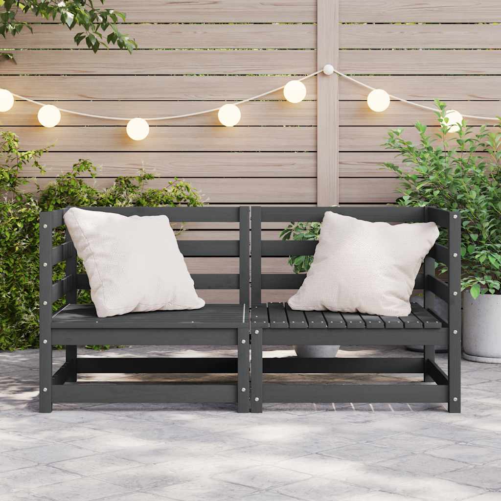 Thumbnail - vidaXL Garten-Ecksofas 2 Stk. Grau Massivholz Kiefer