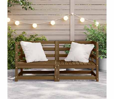 vidaXL Canap&eacute;s d'angle de jardin 2 pcs marron miel bois de pin solide