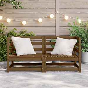 vidaXL Canap&eacute;s d'angle de jardin 2 pcs marron miel bois de pin solide