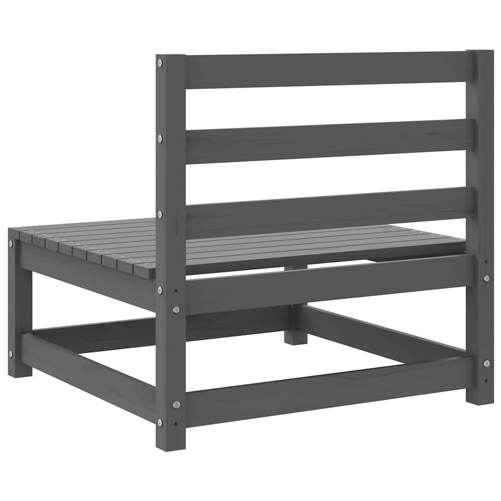 vidējie dārza dīvāni, 2 gab., pelēks, priedes masīvkoks