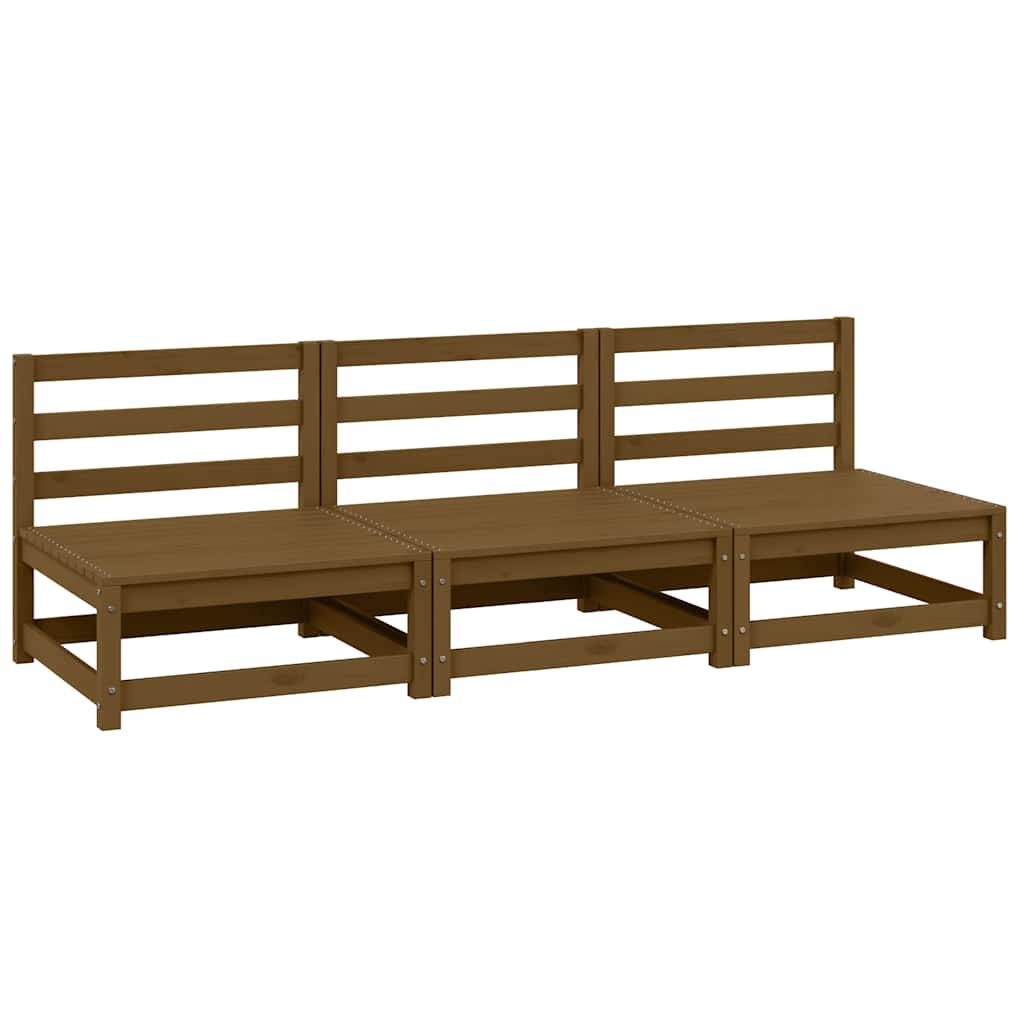 Thumbnail - vidaXL Garten-Mittelsofas 3 Stk. Honigbraun Massivholz Kiefer