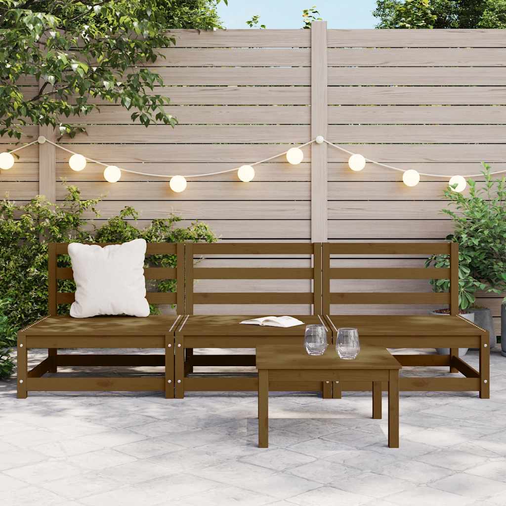 Thumbnail - vidaXL Garten-Mittelsofas 3 Stk. Honigbraun Massivholz Kiefer