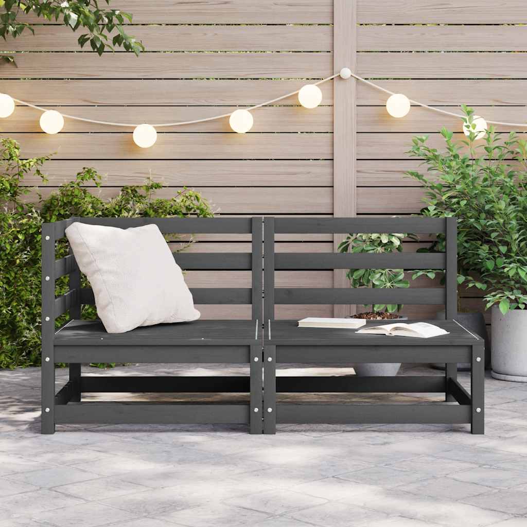 vidaXL 2-delige Loungeset massief grenenhout grijs afbeelding