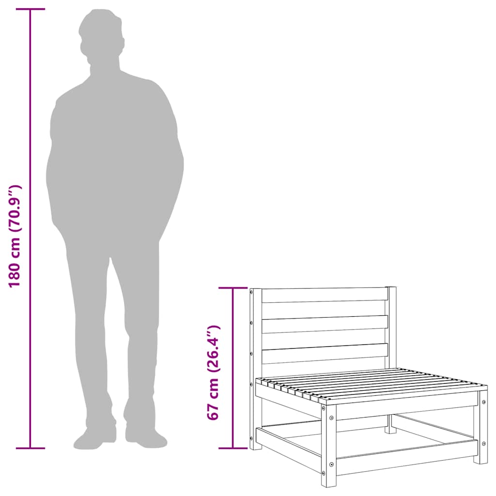 2-delige Loungeset massief grenenhout grijs image 12