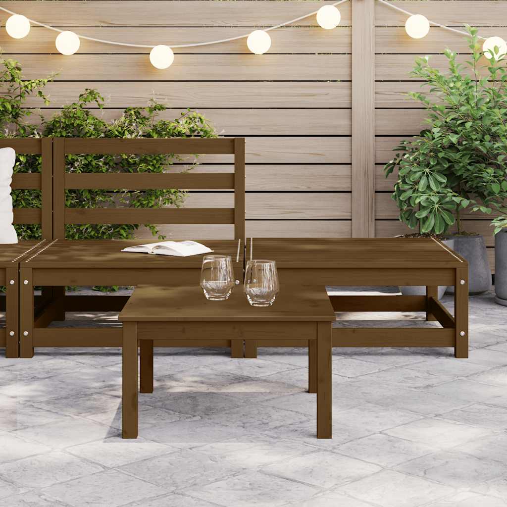 

vidaXL 2-delige Loungeset massief grenenhout honingbruin