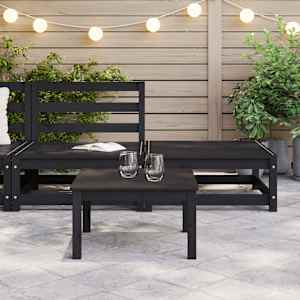 vidaXL Hagesofagruppe 2 deler svart heltre furu