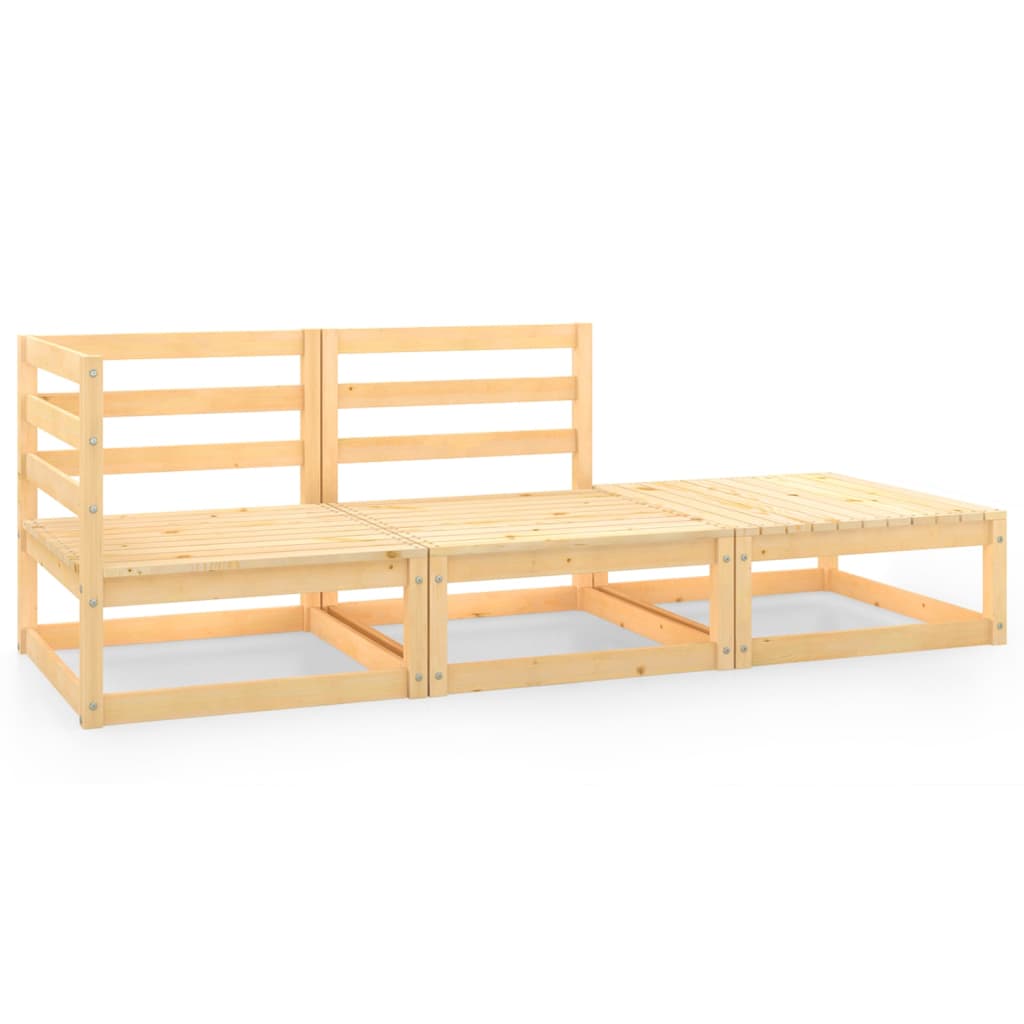 Poza vidaXL Set mobilier gradina, 3 piese, lemn masiv de pin
