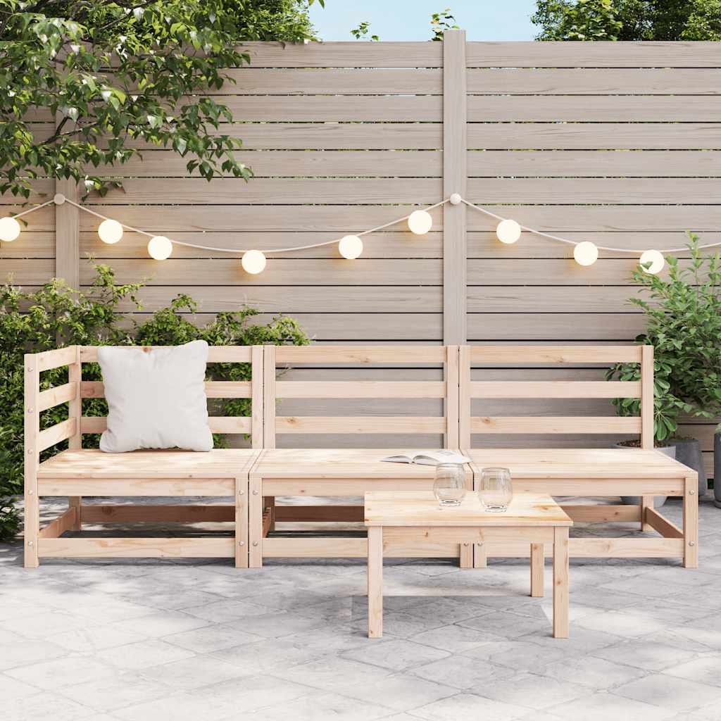 vidaXL 3-delige Loungeset massief grenenhout afbeelding