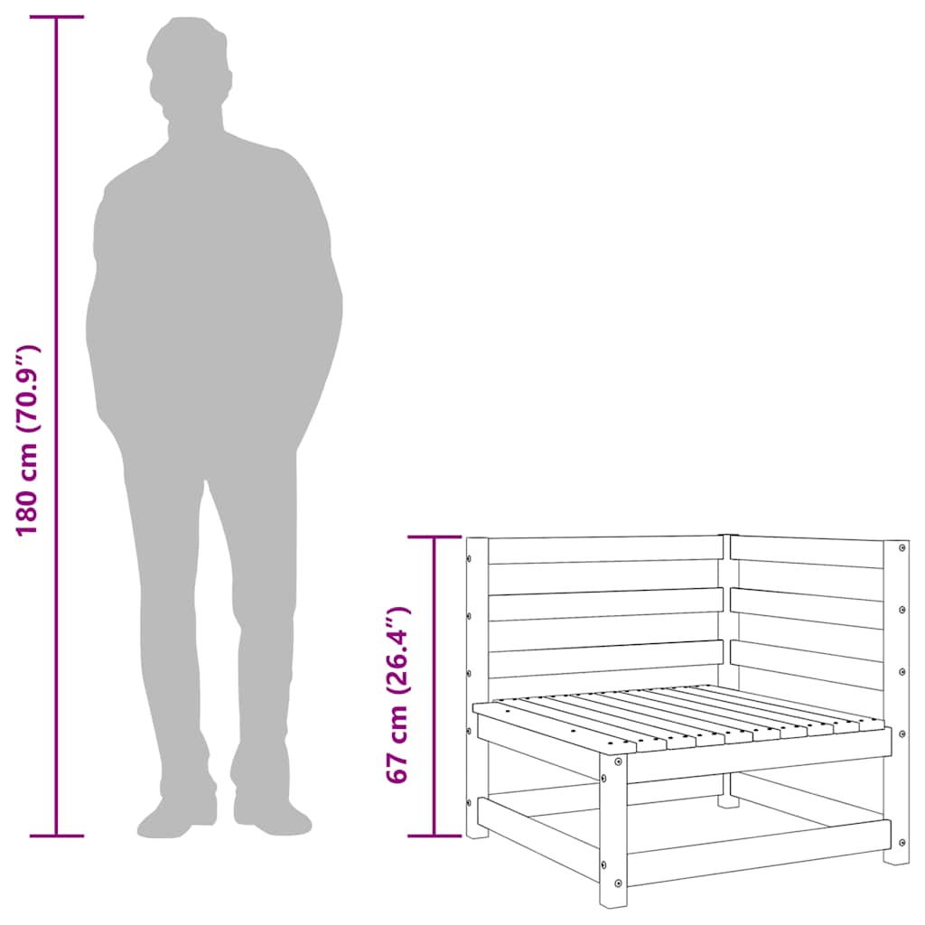 Vrtna sedežna garnitura 3-delna siva trdna borovina - slika 12