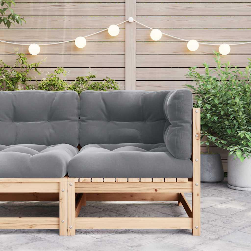 Thumbnail - vidaXL Garten-Ecksofa mit Grauen Kissen Massivholz Kiefer