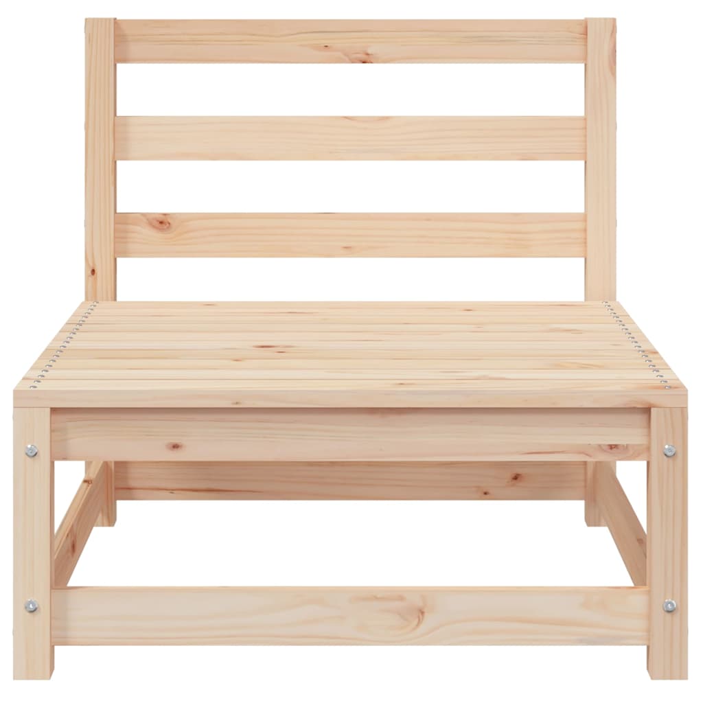 Thumbnail - vidaXL Garten-Mittelsofa mit Grauen Kissen Massivholz Kiefer