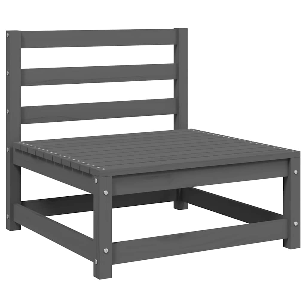 Thumbnail - vidaXL Garten-Mittelsofa mit Anthrazit Kissen Grau Massivholz Kiefer