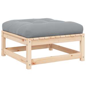 Vrtni stolček za noge z blazino trdna borovina