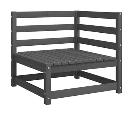 vidaXL Canap&eacute; 2 places de jardin avec coussins Gris Bois de pin massif