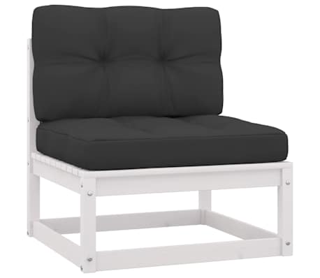 vidaXL Canap&eacute;s centraux de jardin coussins anthracite 2 pcs
