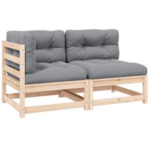 Vrtna sedežna garnitura 2-delna z blazinami trdna borovina