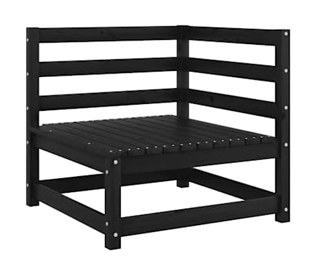 vidaXL 2-tlg. Garten-Lounge-Set mit Kissen Schwarz Kiefer Massivholz
